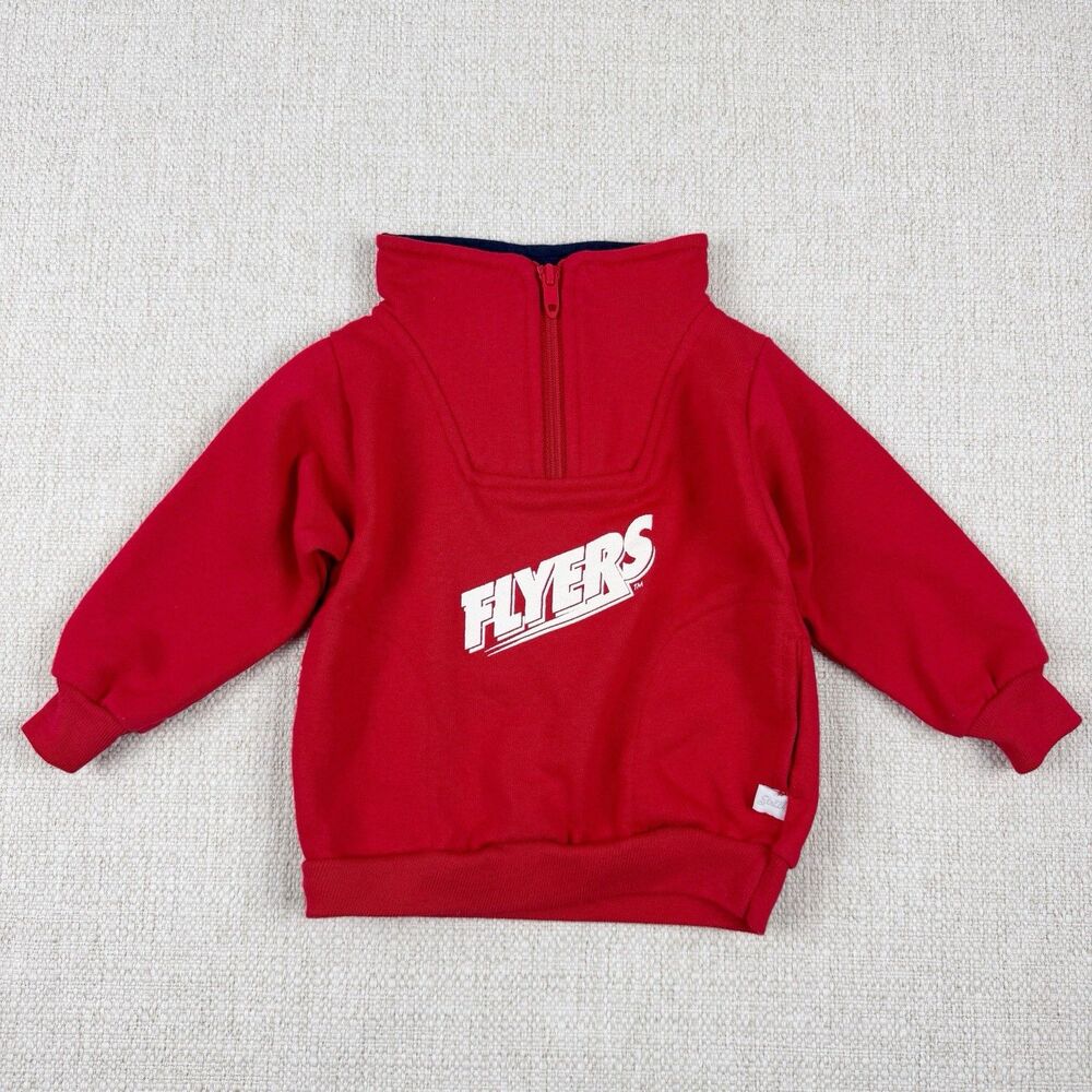Vintage Third Street Genuine USA Made Baby Flyers Red 1/4 Zip Pullover 12m